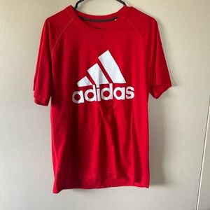 Adidas Vibrant Red Tee with Gray Accents